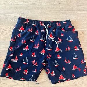 U.S. Polo Assn. Red and Blue Swim Shorts